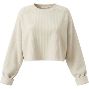 Altar'd State Cream Long Cuffed Sleeve Ribbed Cotton‎ Blend Sweater Womens S